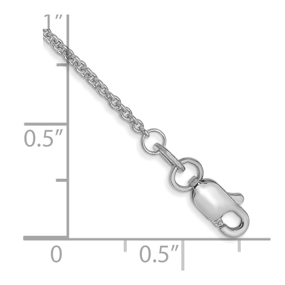 10K White Gold 1.4 mm Round Open Link Cable Anklet