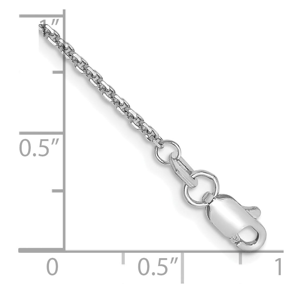 10K White Gold 1.45 mm D.C. Cable Anklet