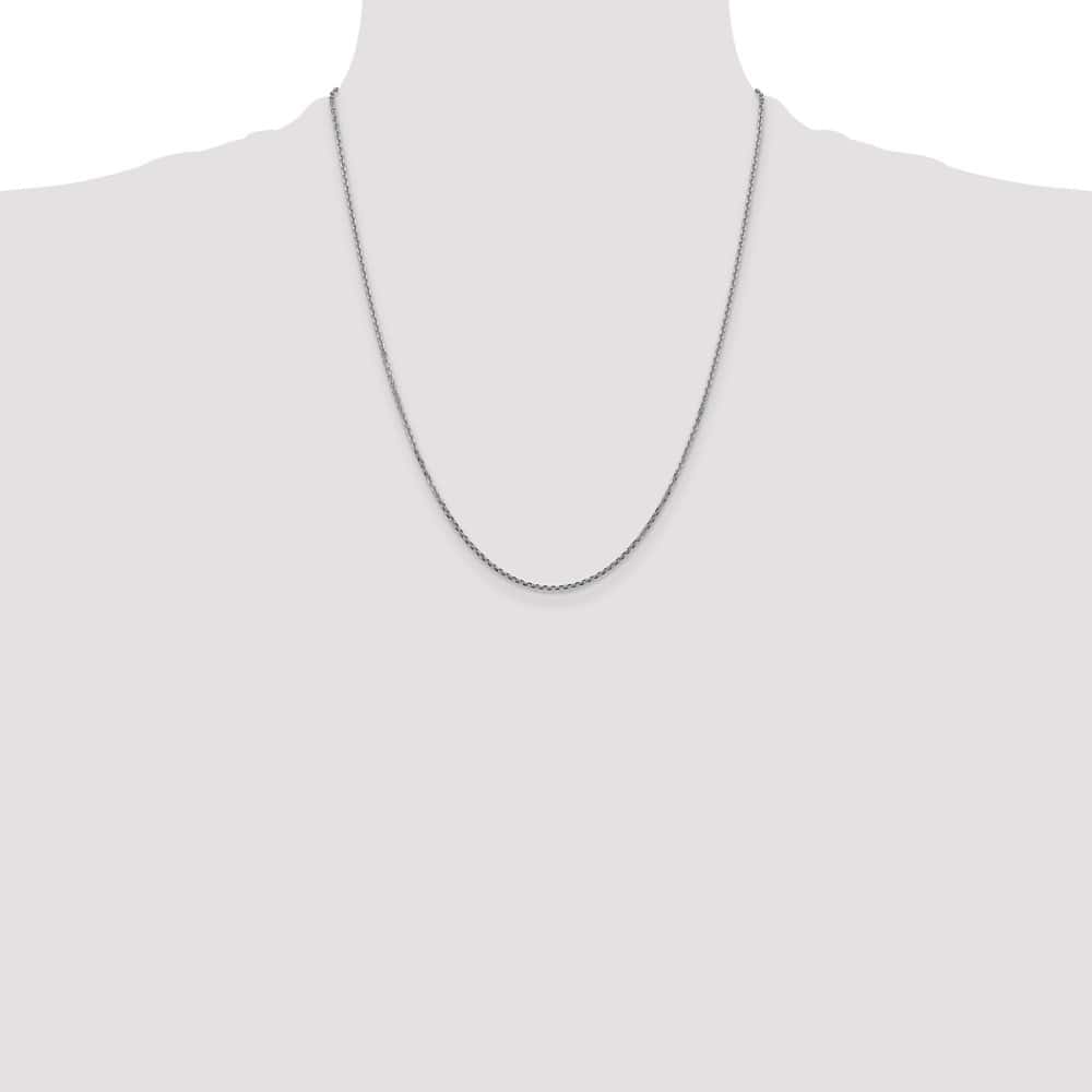 10K White Gold 1.45mm D.C. Cable Chain Size 22