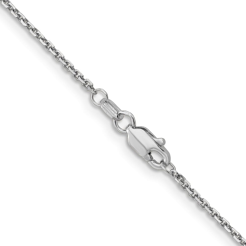 10K White Gold 1.4mm D.C. Round Open Link Cable Chain