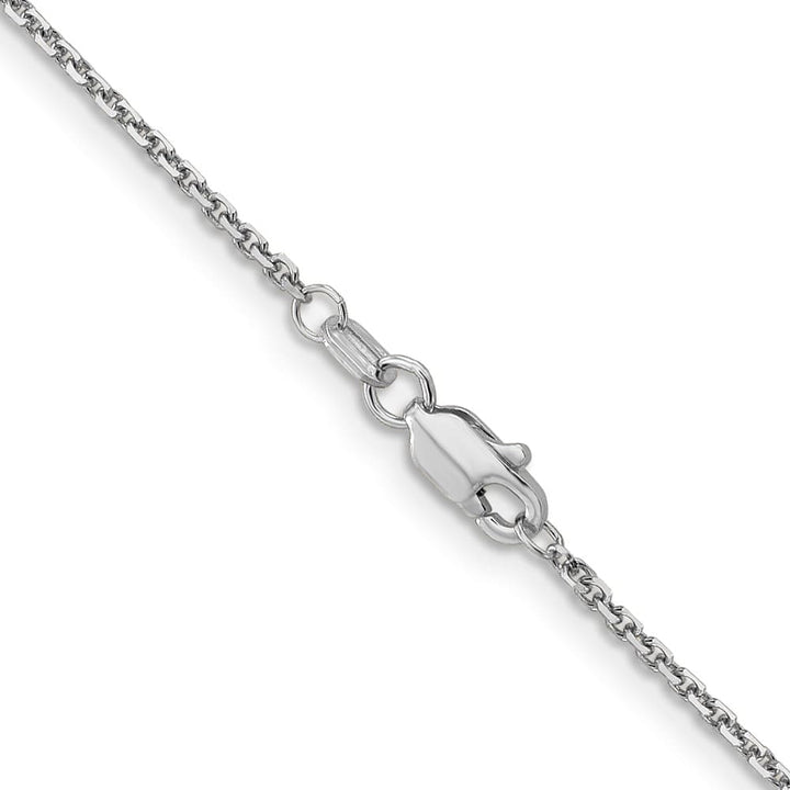 10K White Gold 1.4mm D.C. Round Open Link Cable Chain
