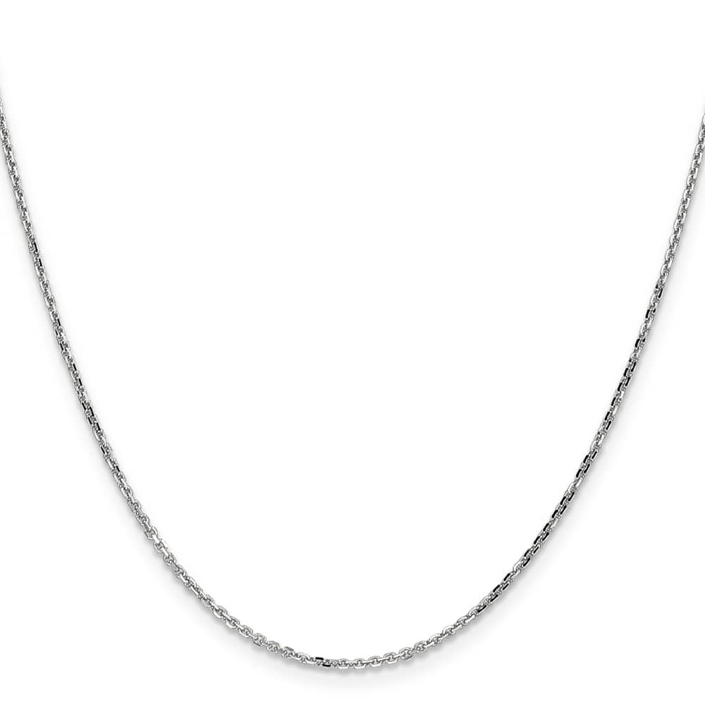 10K White Gold 1.4mm D.C. Round Open Link Cable Chain
