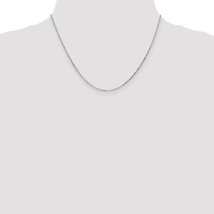 10K White Gold 1.4mm D.C. Round Open Link Cable Chain Size 18