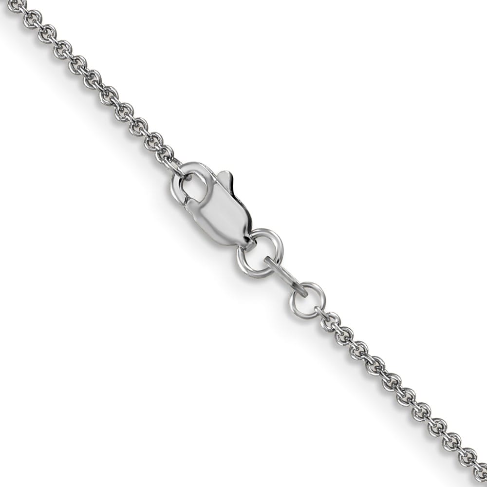 10K White Gold 1.4mm Round Open Link Cable Chain