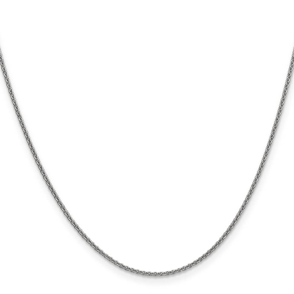 10K White Gold 1.4mm Round Open Link Cable Chain