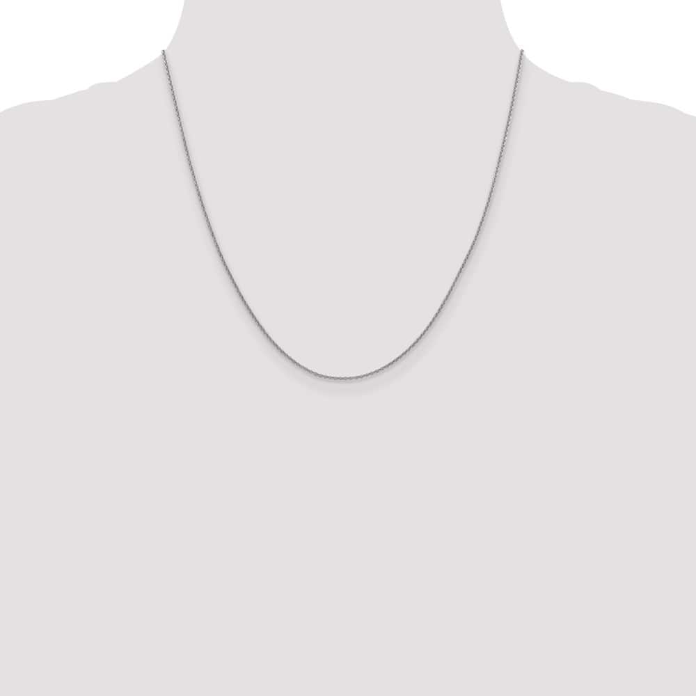 10K White Gold 1.4mm Round Open Link Cable Chain Size 20