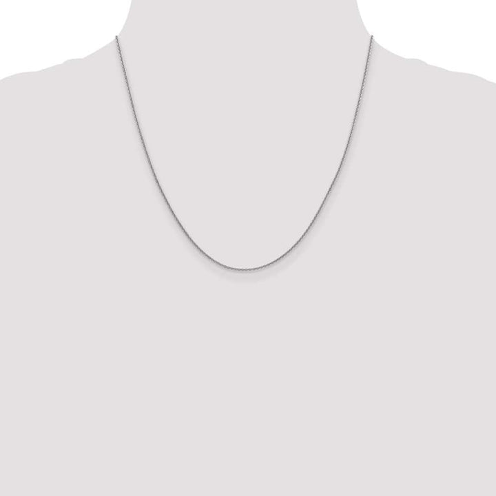 10K White Gold 1.4mm Round Open Link Cable Chain Size 20