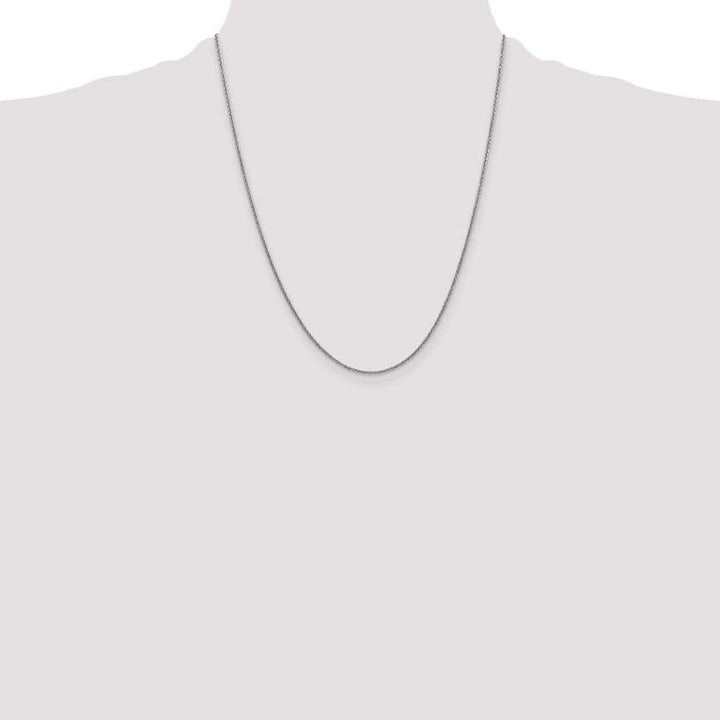 10K White Gold 1.4mm Round Open Link Cable Chain Size 22