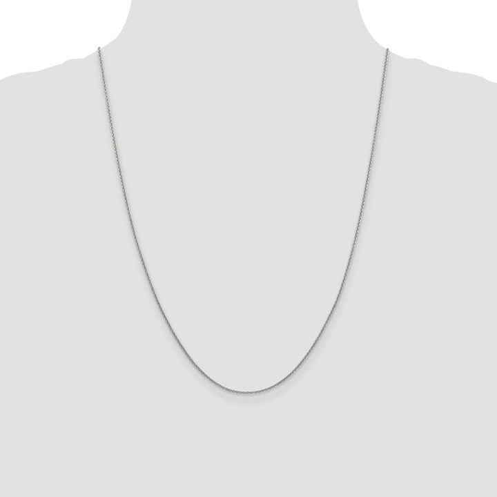 10K White Gold 1.4mm Round Open Link Cable Chain Size 24