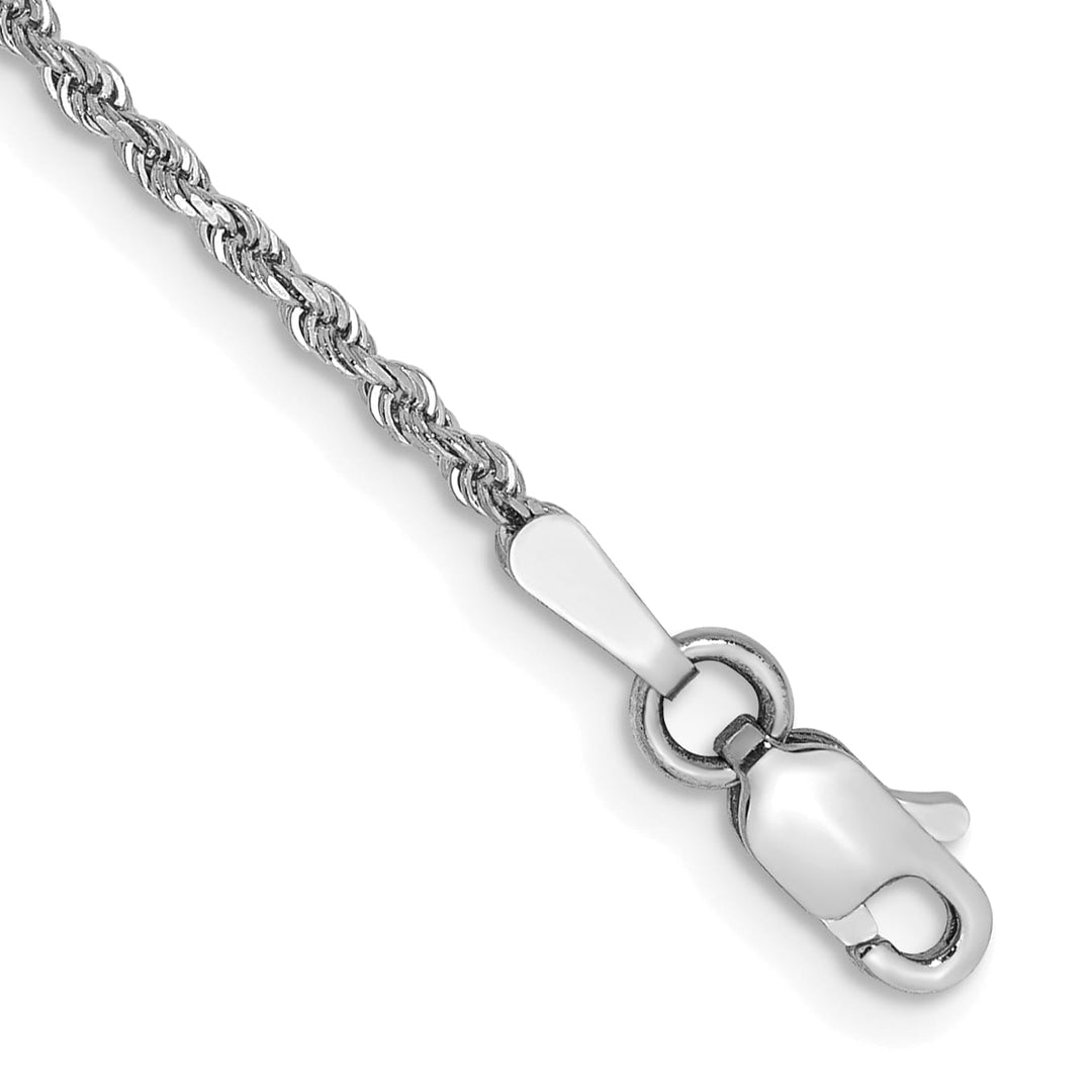 10K White Gold 1.5 mm D.C. Rope Anklet