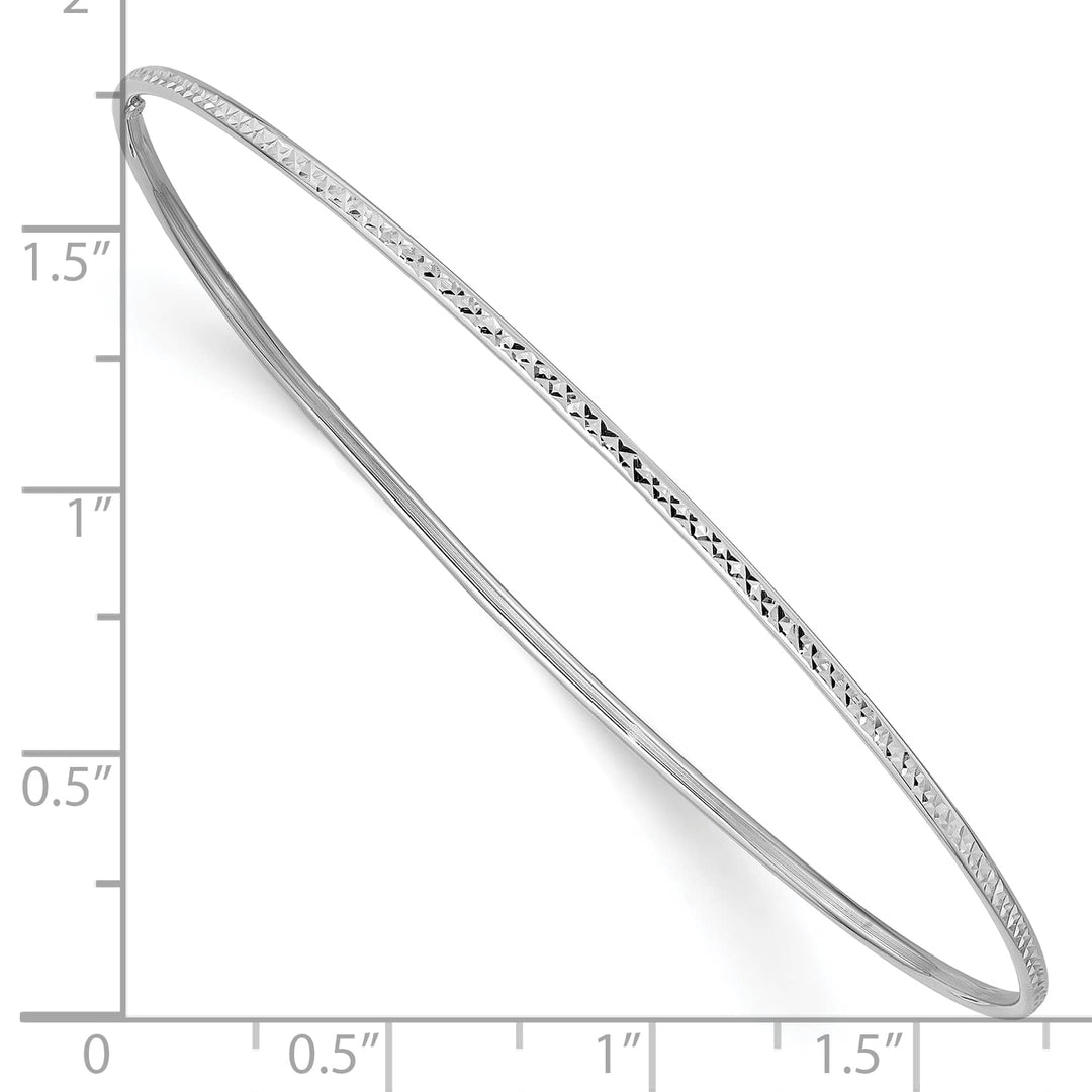 10K White Gold 1.5 mm D.C. Slip On Bangle