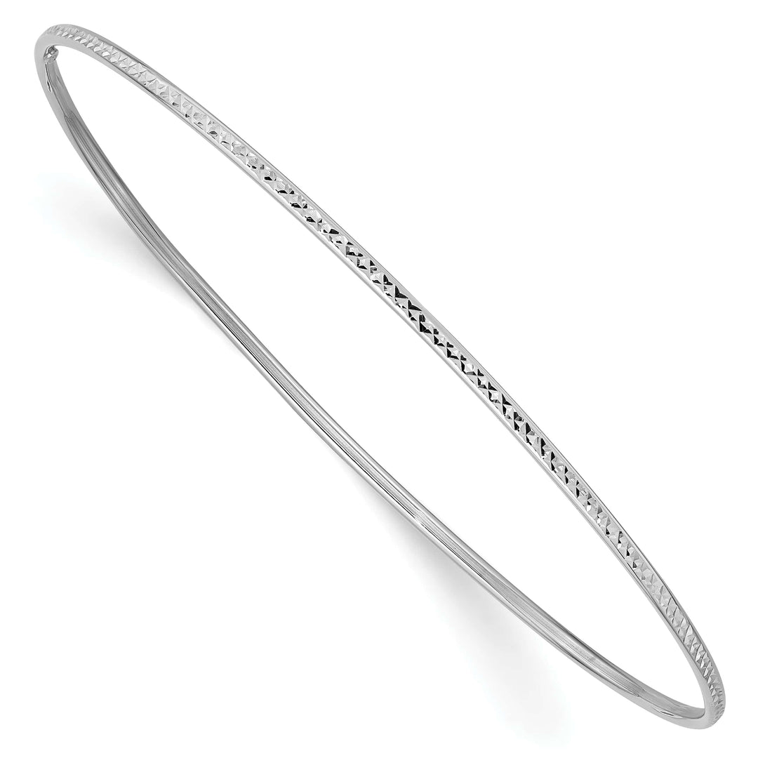 10K White Gold 1.5 mm D.C. Slip On Bangle