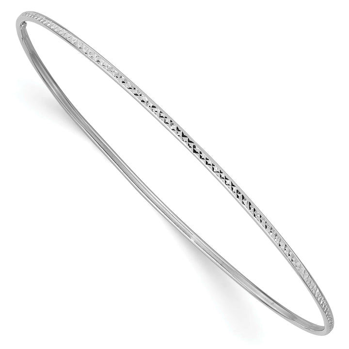 10K White Gold 1.5 mm D.C. Slip On Bangle