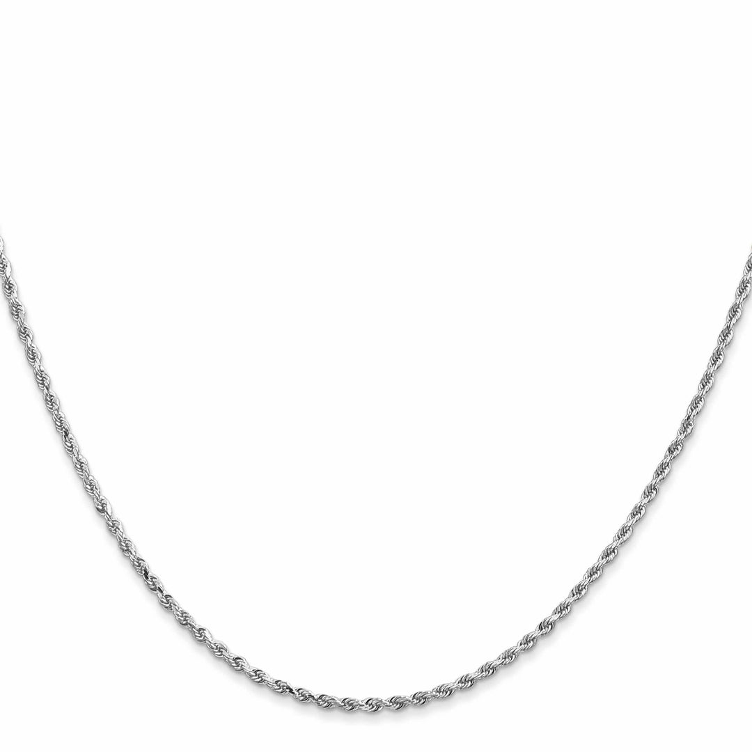 10K White Gold 1.5mm D.C. Rope Chain