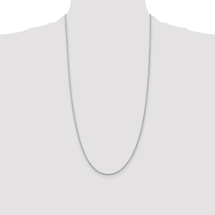 10K White Gold 1.5mm D.C. Rope Chain