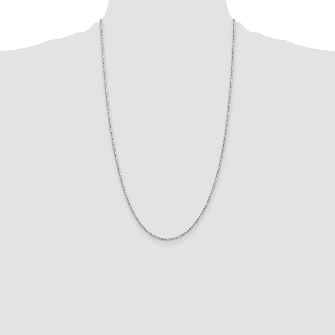 10K White Gold 1.5mm D.C. Rope Chain