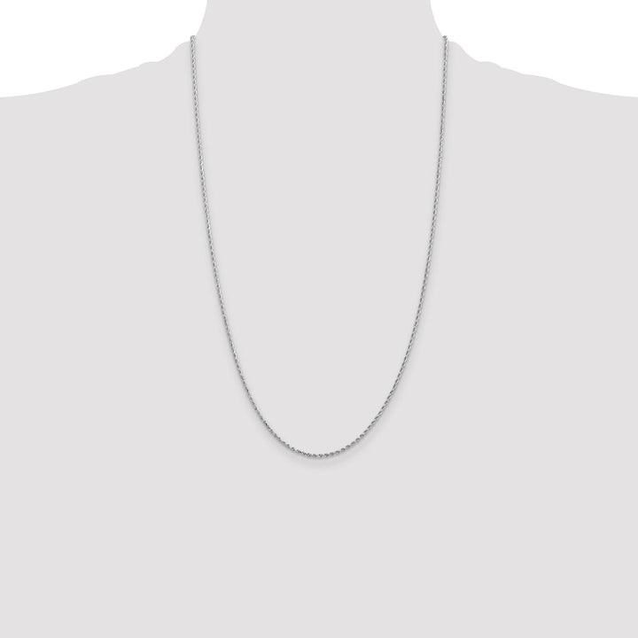 10K White Gold 1.5mm D.C. Rope Chain