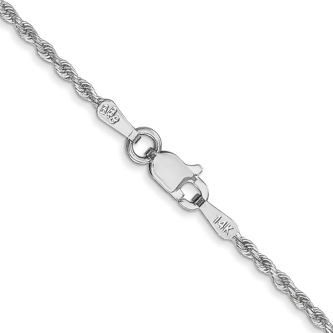 10K White Gold 1.5mm D.C. Rope Chain
