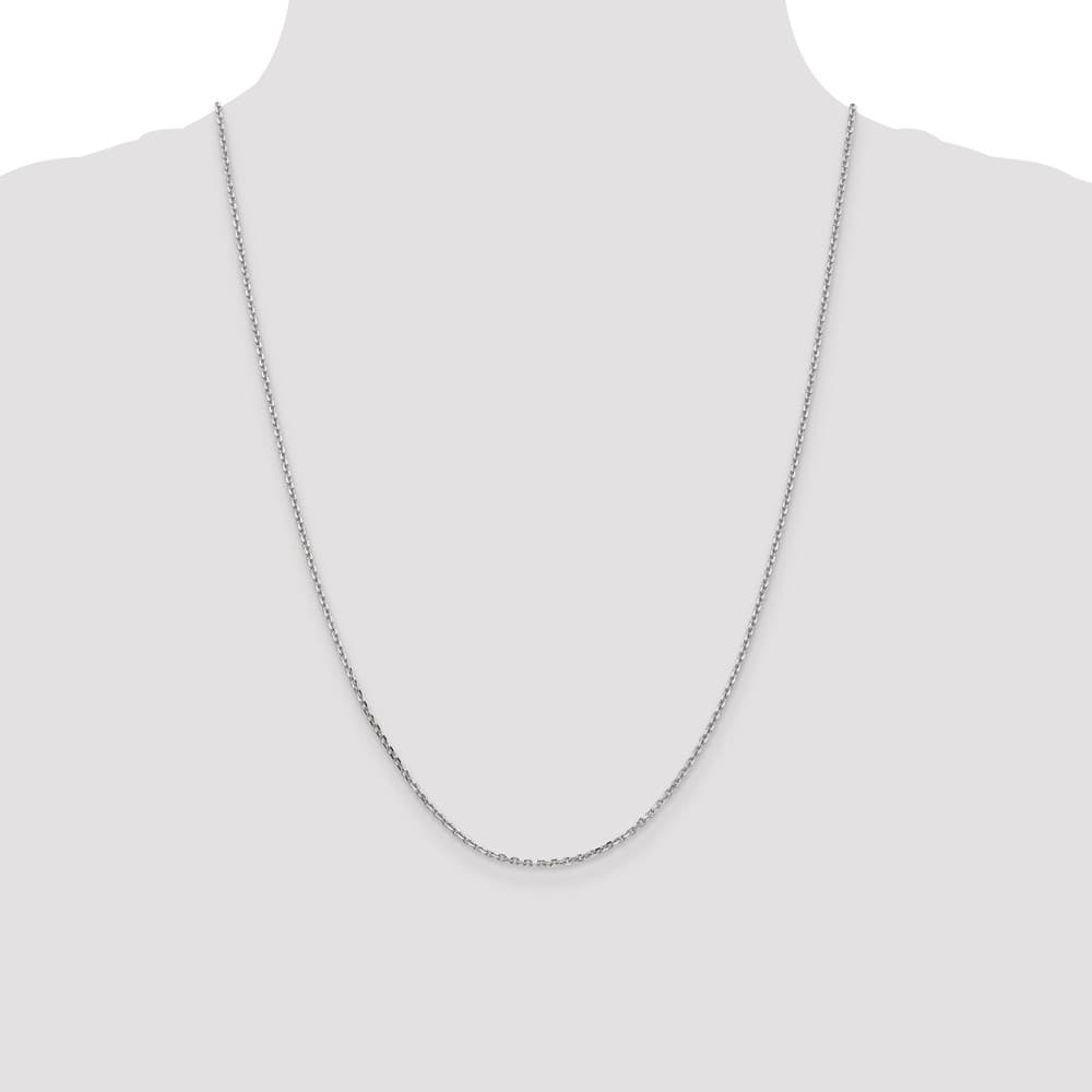 10K White Gold 1.65mm D.C. Cable Chain Size 24