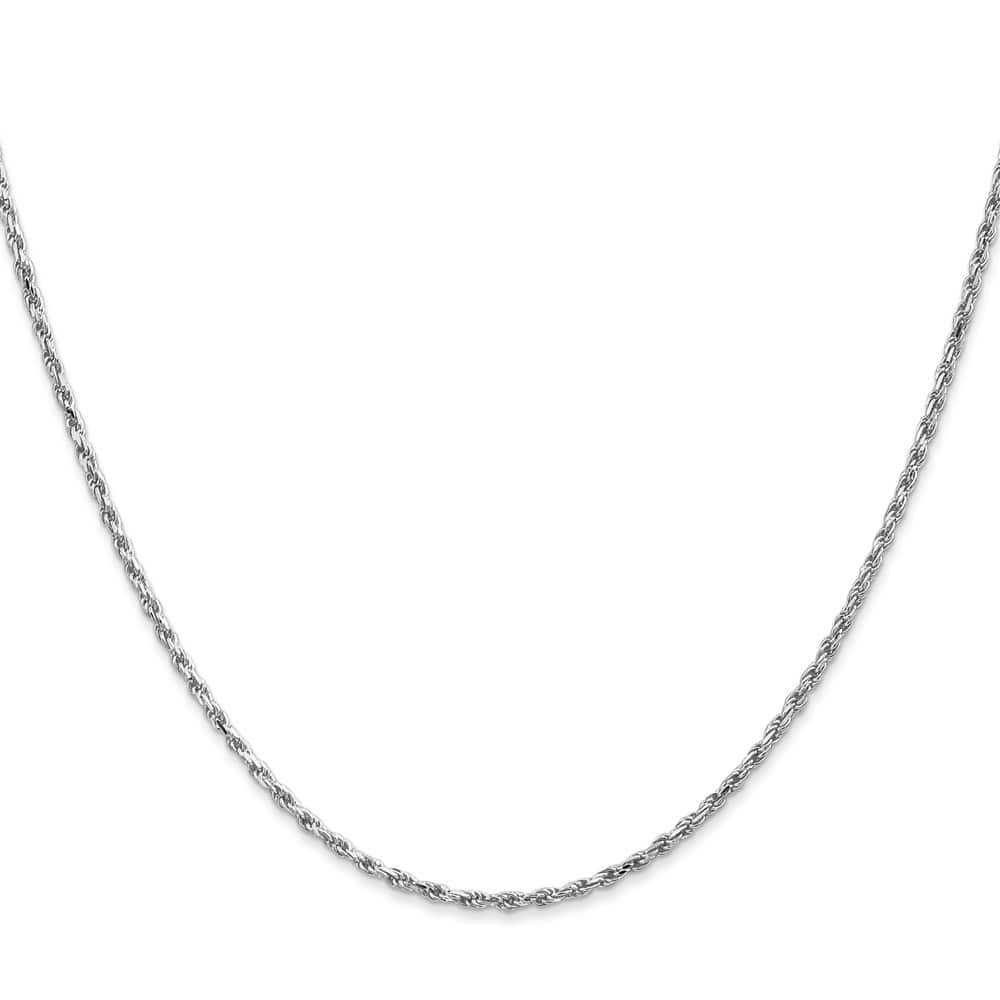 10K White Gold 1.6mm D.C. Machine Made Rope Chain