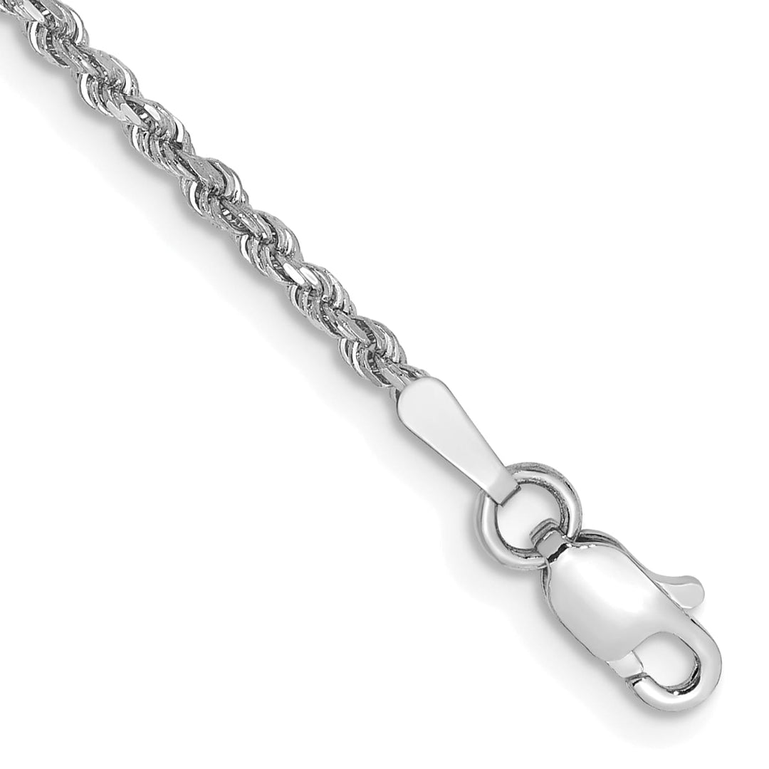 10K White Gold 1.75 mm D.C. Rope Anklet