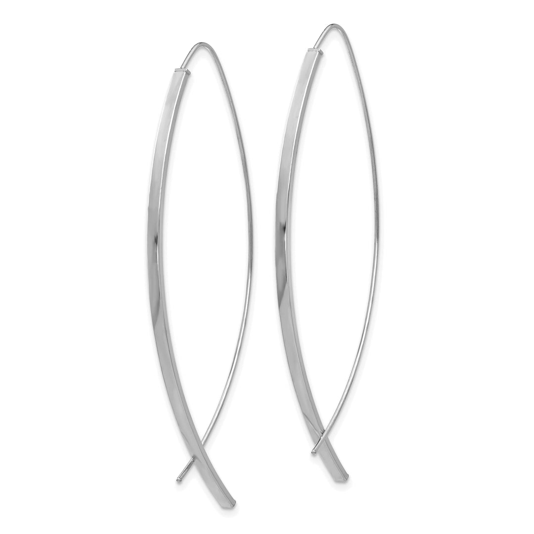 10k White Gold 1.75mm Square Tube Wire Threader Earrings