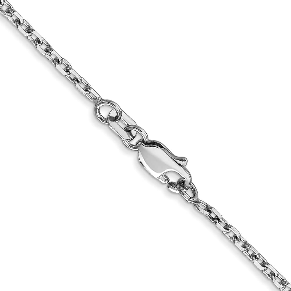 10K White Gold 1.8mm D.C. Round Open Link Cable Chain