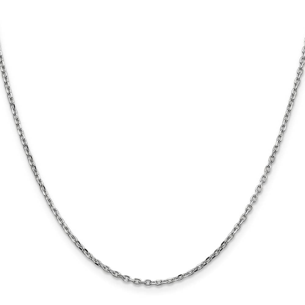 10K White Gold 1.8mm D.C. Round Open Link Cable Chain