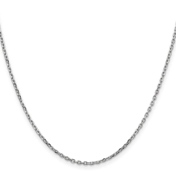 10K White Gold 1.8mm D.C. Round Open Link Cable Chain