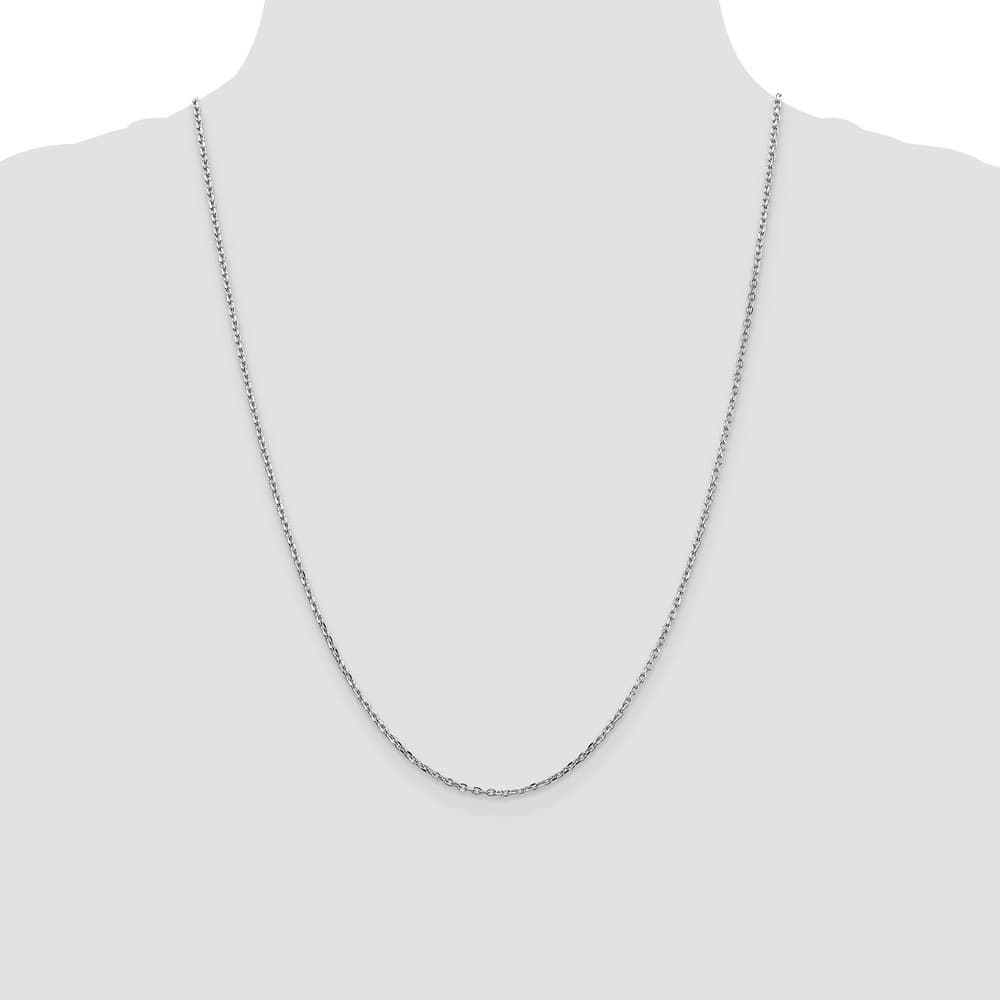 10K White Gold 1.8mm D.C. Round Open Link Cable Chain Size 24