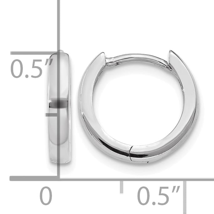 10k White Gold 1.8mm Hinged Hoop Earrings