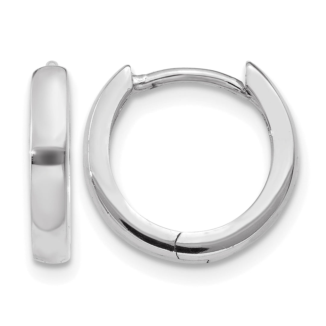 10k White Gold 1.8mm Hinged Hoop Earrings
