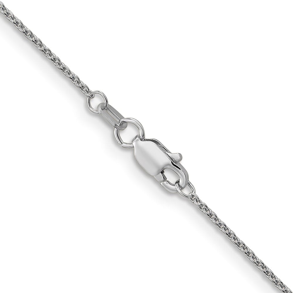 10K White Gold 1mm Round Open Link Cable Chain