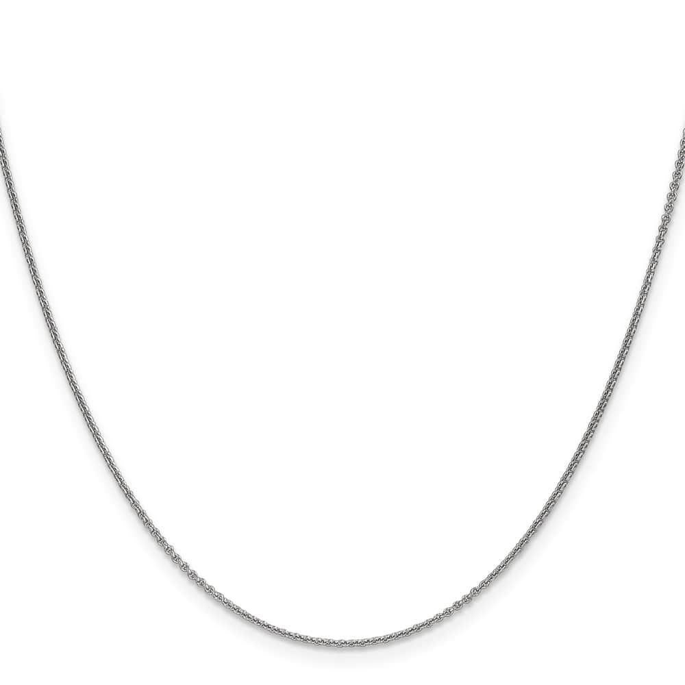 10K White Gold 1mm Round Open Link Cable Chain