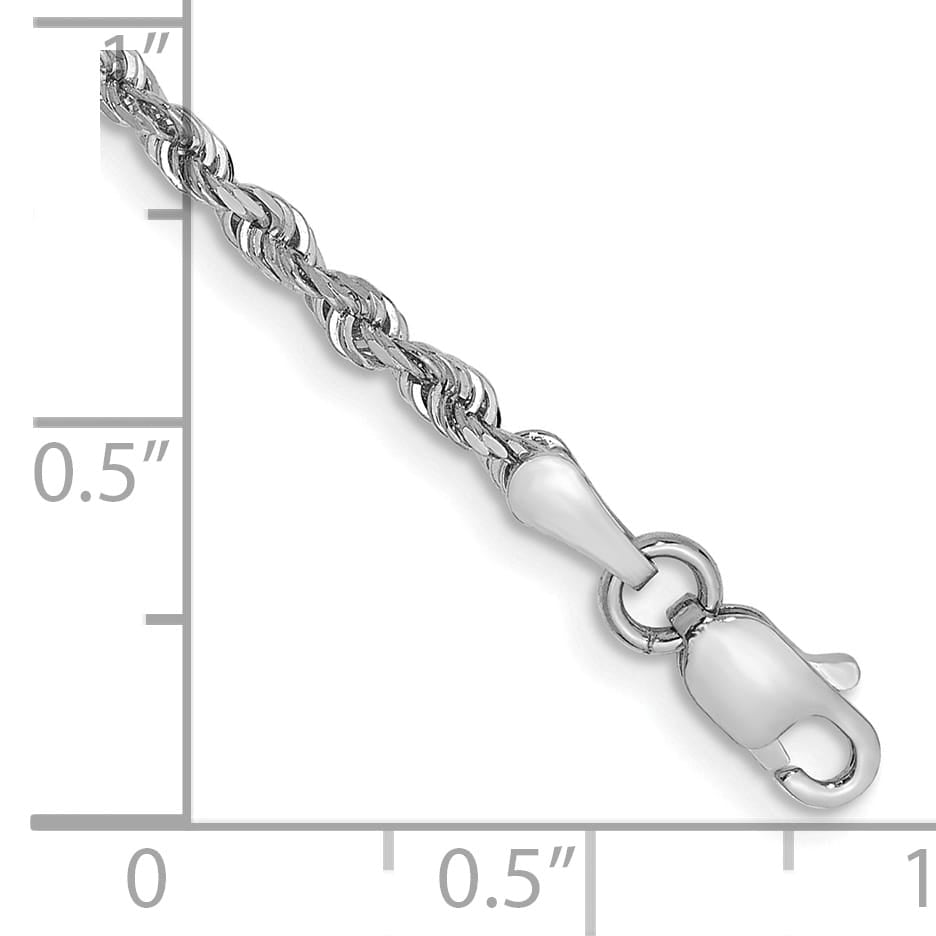 10K White Gold 2.25 mm D.C. Rope Anklet