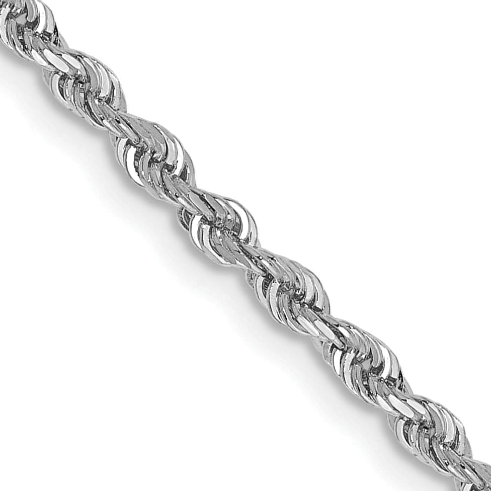 10K White Gold 2.25mm D.C. Quadruple Rope Chain 26 Inch
