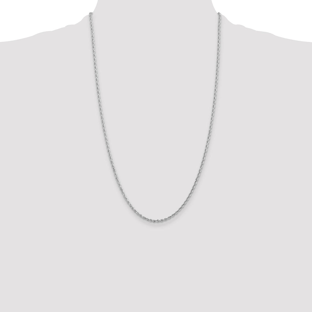 10K White Gold 2.25mm D.C. Quadruple Rope Chain 26 Inch