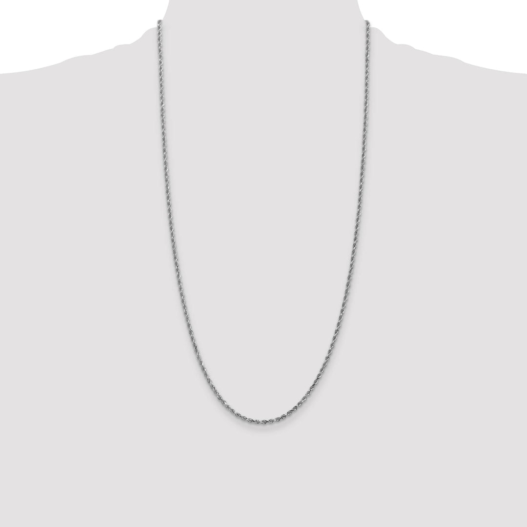10K White Gold 2.25mm D.C. Rope Chain