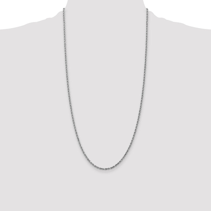 10K White Gold 2.25mm D.C. Rope Chain