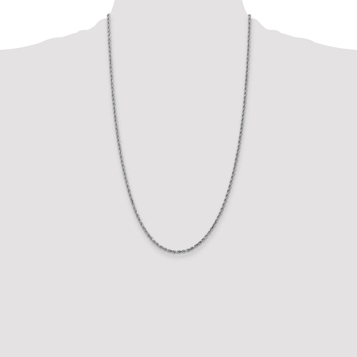 10K White Gold 2.25mm D.C. Rope Chain