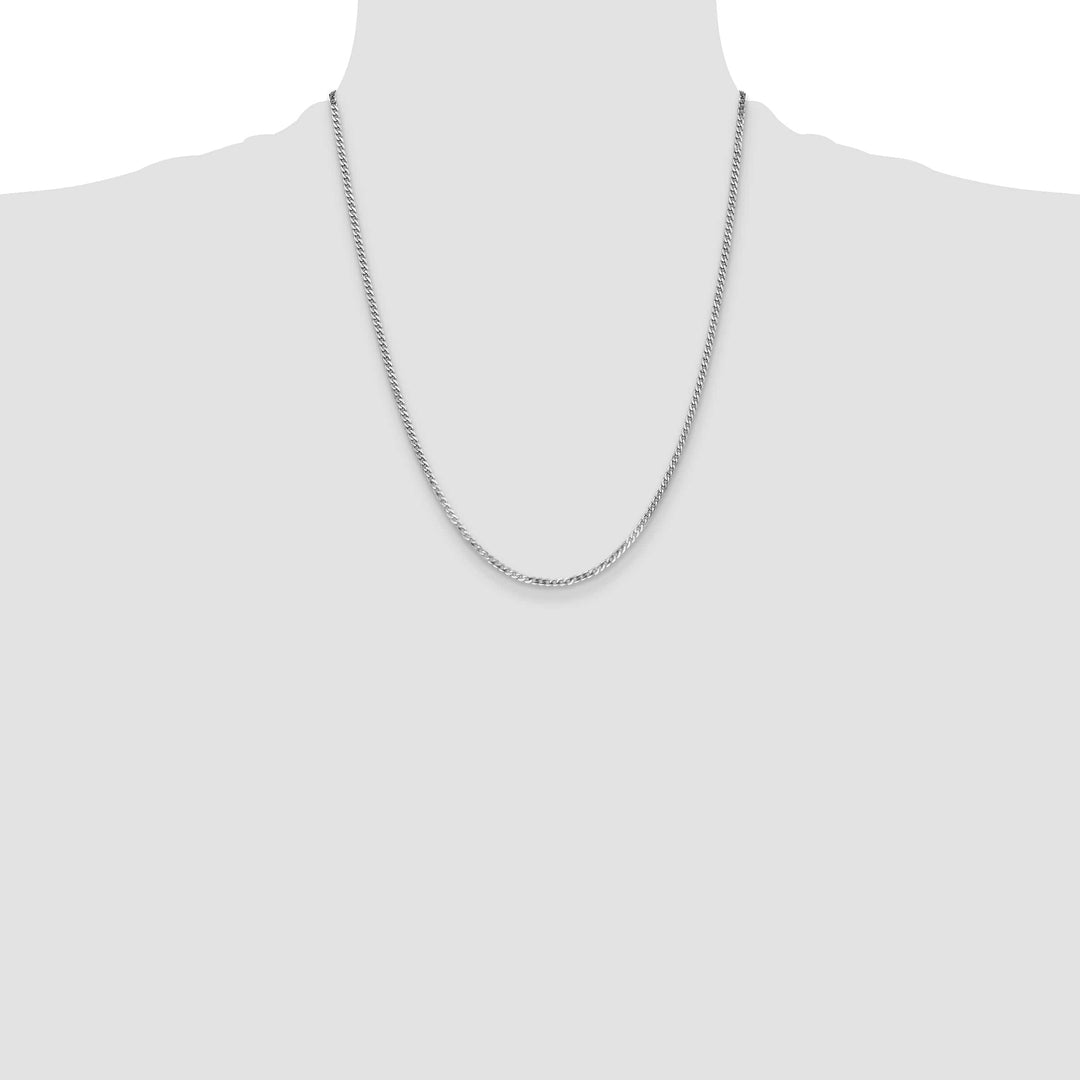 10K White Gold 2.2mm Flat Beveled Curb Chain