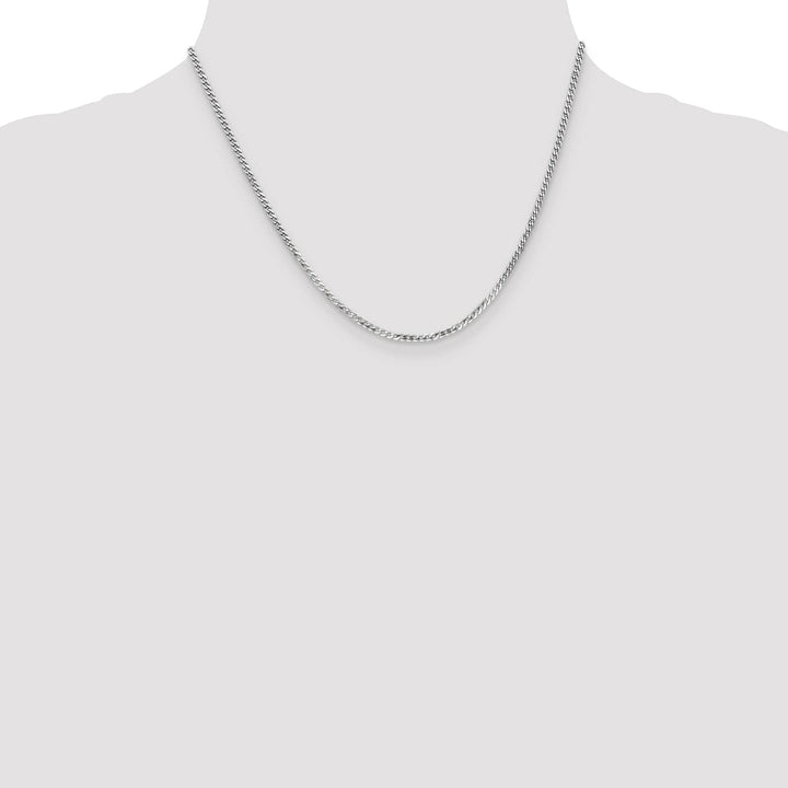 10K White Gold 2.2mm Flat Beveled Curb Chain