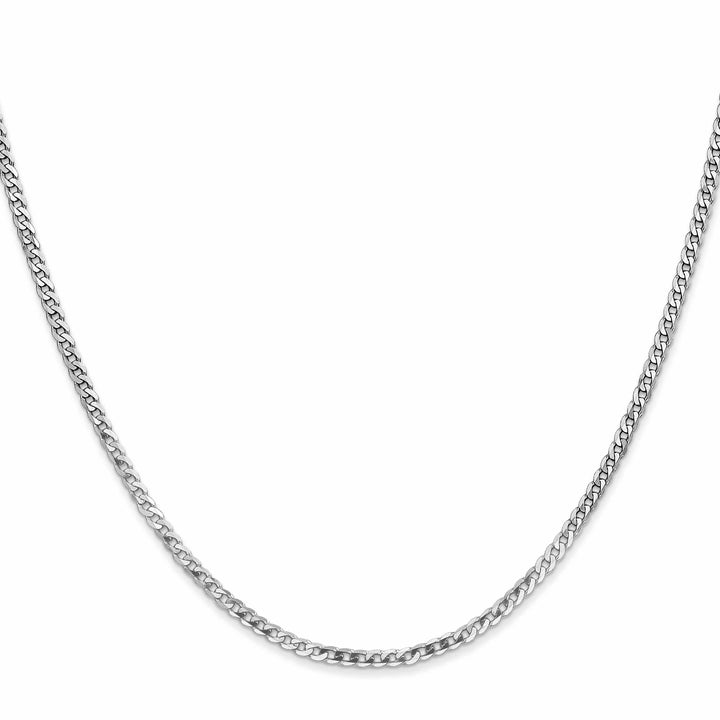 10K White Gold 2.2mm Flat Beveled Curb Chain