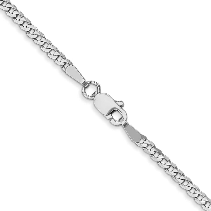 10K White Gold 2.2mm Flat Beveled Curb Chain