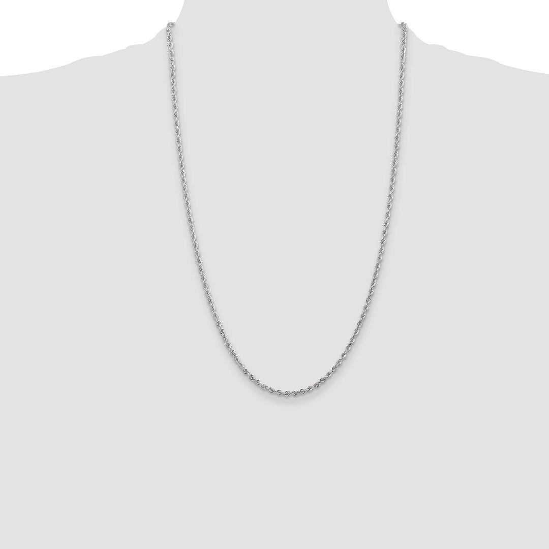 10K White Gold 2.75mm D.C. Quadruple Rope Chain 26 Inch