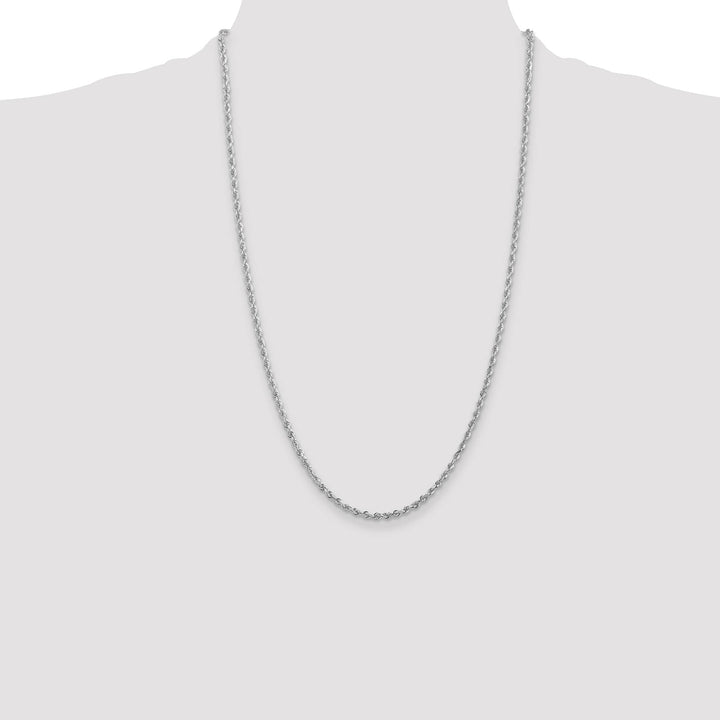10K White Gold 2.75mm D.C. Quadruple Rope Chain 26 Inch