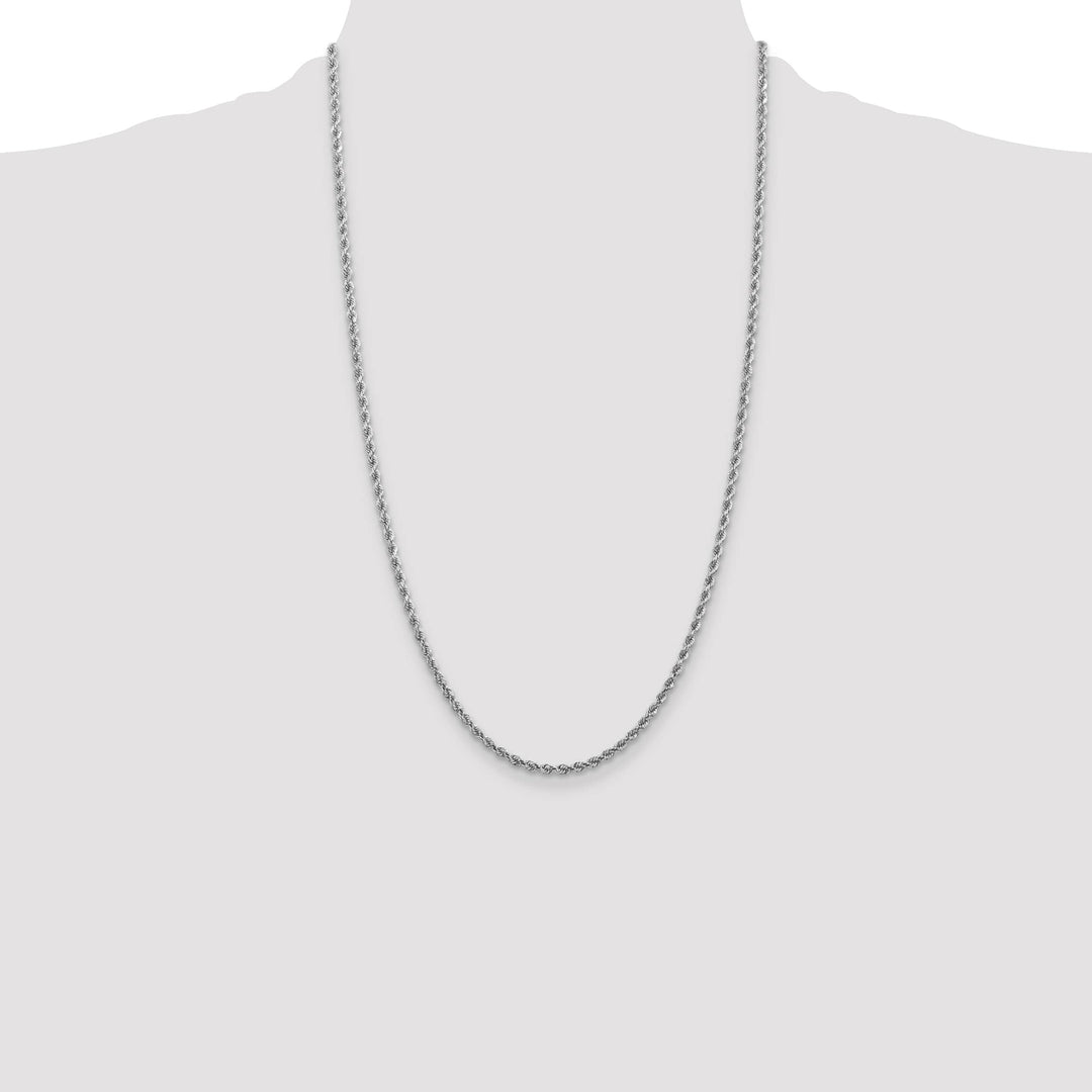 10K White Gold 2.75mm D.C. Rope Chain