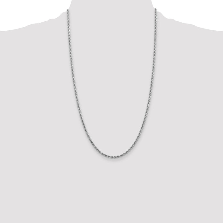 10K White Gold 2.75mm D.C. Rope Chain