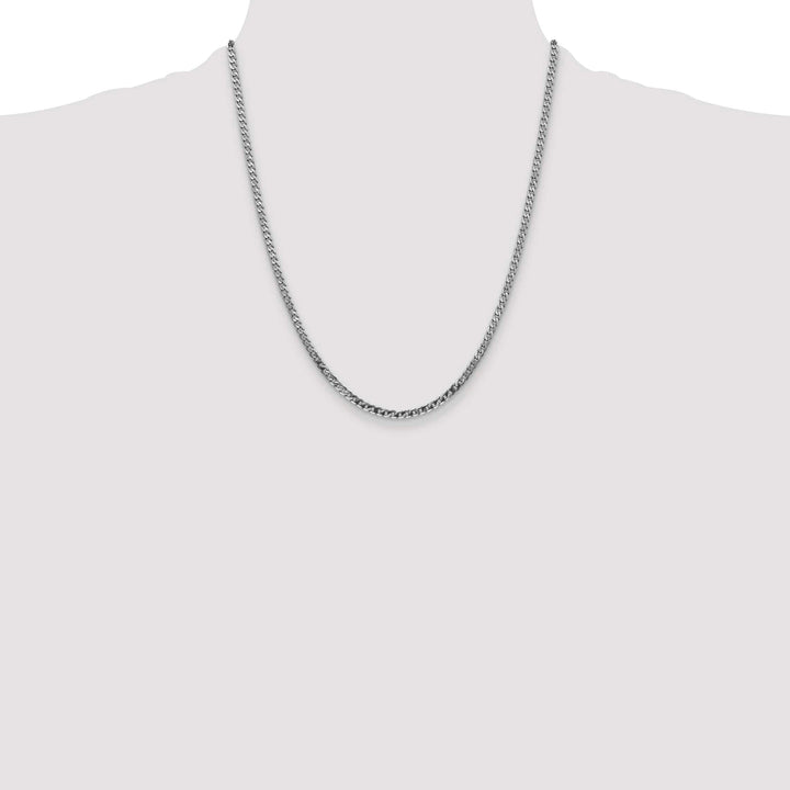 10K White Gold 2.9mm Flat Beveled Curb Chain
