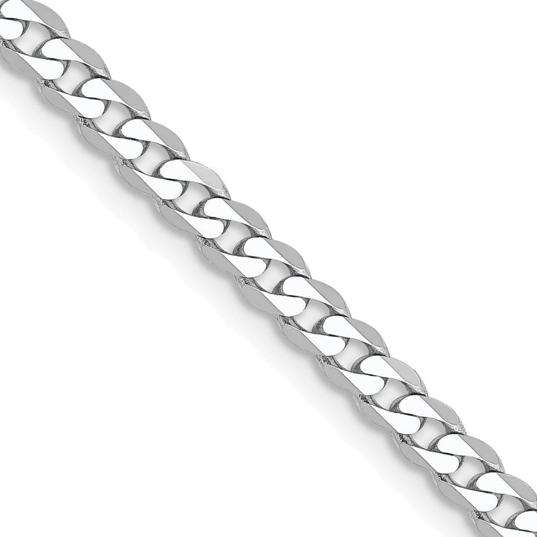 10K White Gold 2.9mm Flat Beveled Curb Chain